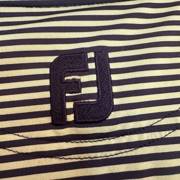 Men’s Medium FootJoy green and‎ blue striped golf shirt - Picture 6 of 9